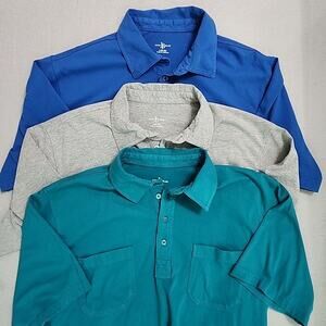 Lot of 3 John Blair LG Polo Shirts Short Sleeve Cruisewear Golf 2 Pocket Mens